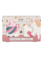 Totes White Toasties Girls Super Soft Slipper Socks 2 Pack - Image 4 of 4