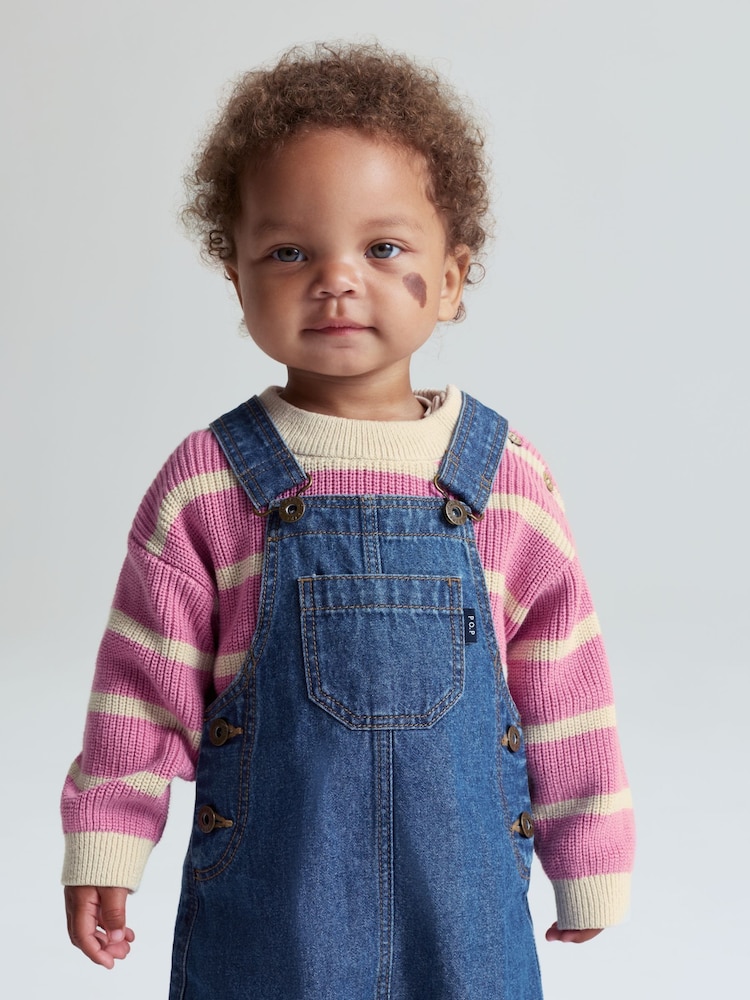 Polarn O. Pyret Cotton Denim Dungaree Dress - صورة 1 من 5 Polarn O. Pyret Cotton Denim Dungaree Dress - صورة 1 من 5