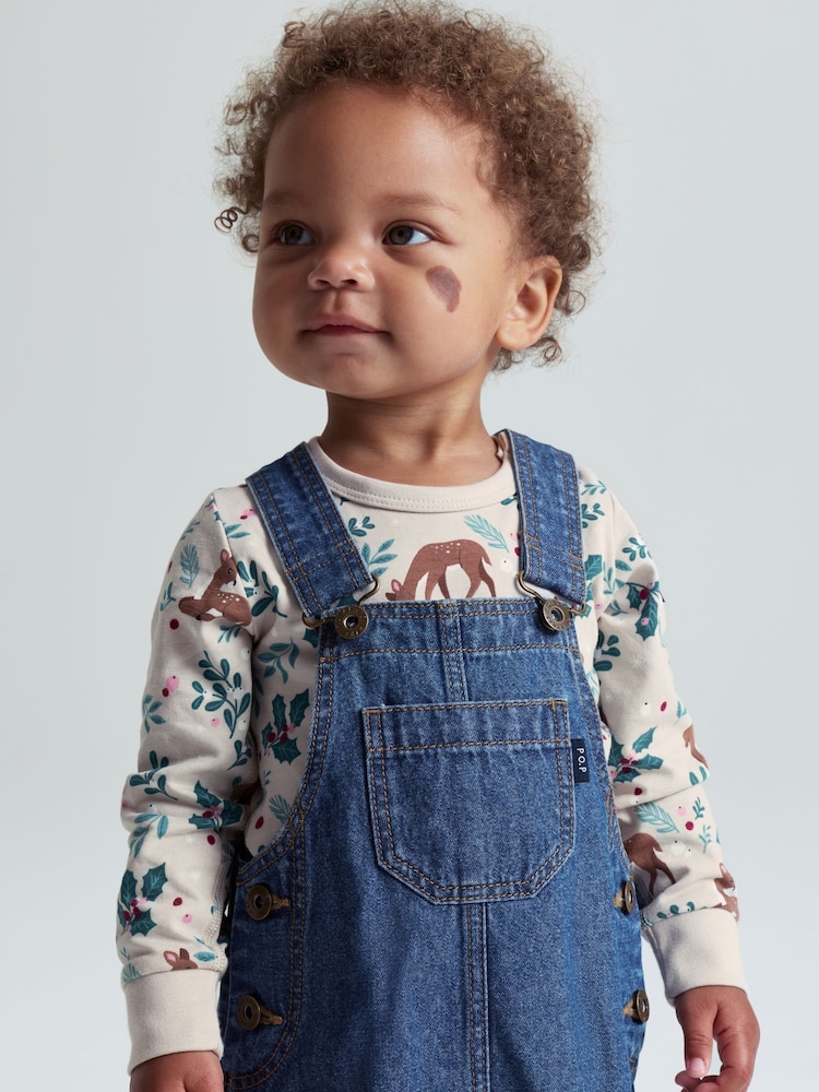 Polarn O. Pyret Cotton Denim Dungaree Dress - صورة 2 من 5 Polarn O. Pyret Cotton Denim Dungaree Dress - صورة 2 من 5