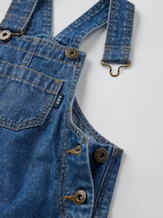 Polarn O. Pyret Blue Cotton Denim Dungaree Dress - Image 5 of 5