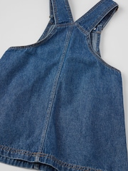 Polarn O. Pyret Blue Cotton Denim Pinafore - Image 3 of 5
