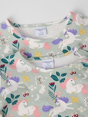 Polarn O. Pyret Green Unicorn Print Top - Image 3 of 3