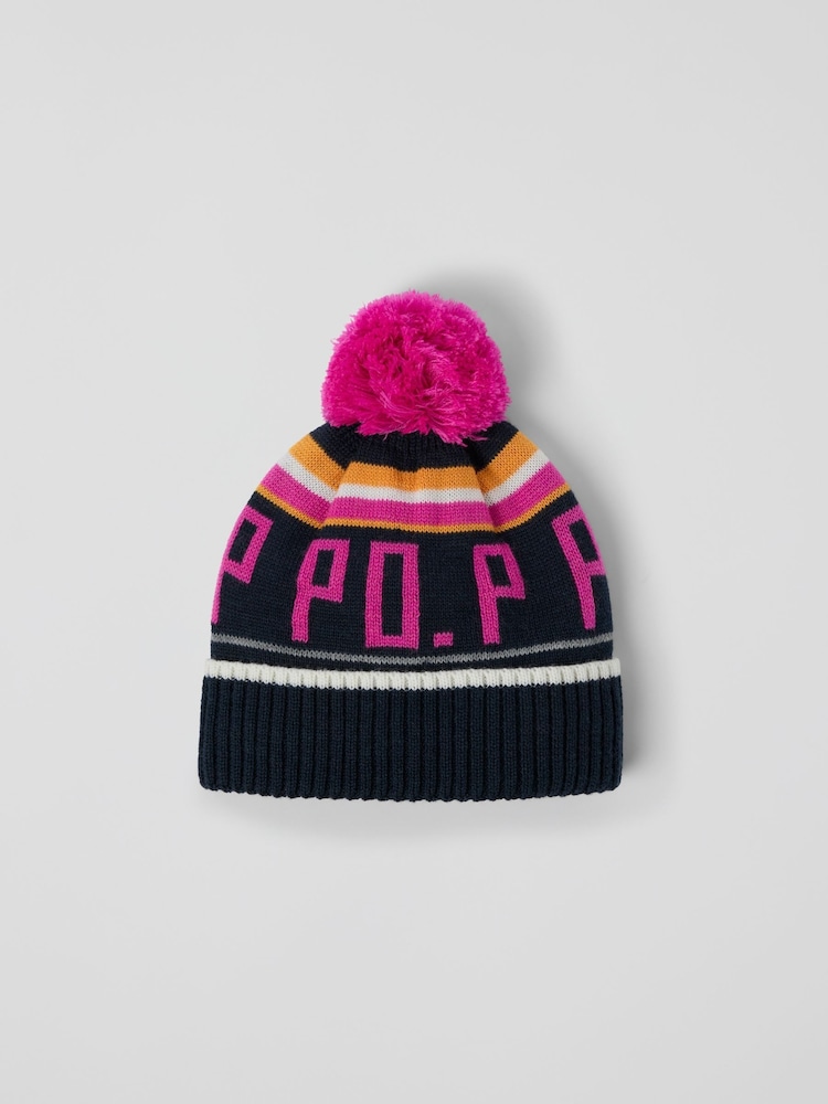 Polarn O. Pyret Pink Wool Blend Bobble Hat - Image 1 of 3 Polarn O. Pyret Pink Wool Blend Bobble Hat - Image 1 of 3