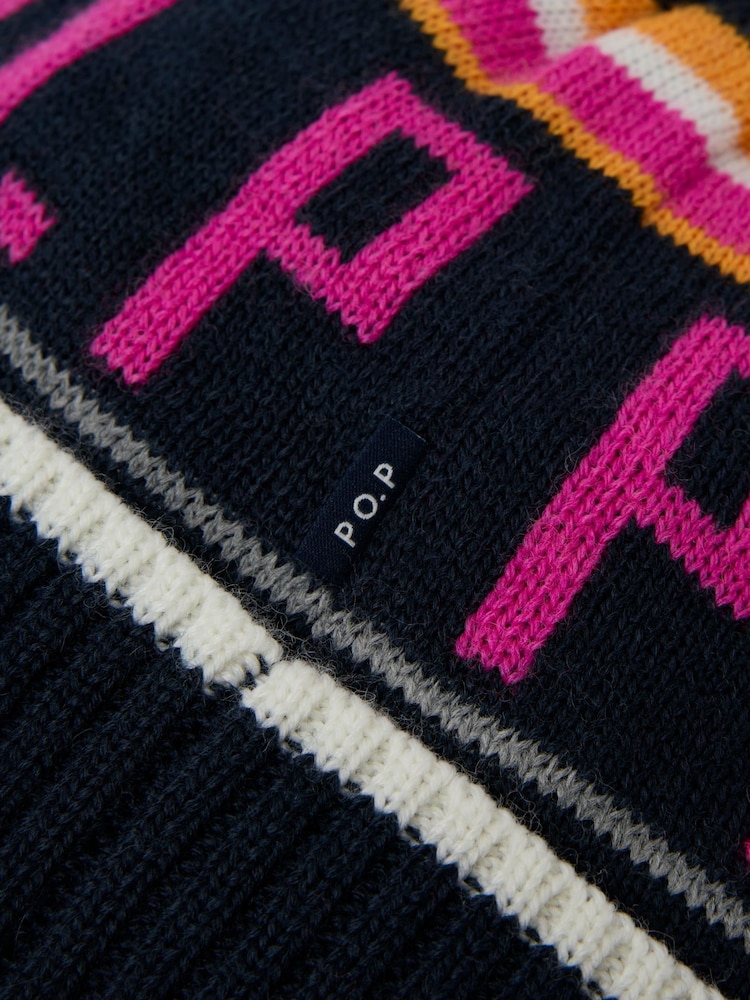 Polarn O. Pyret Pink Wool Blend Bobble Hat - Image 3 of 3 Polarn O. Pyret Pink Wool Blend Bobble Hat - Image 3 of 3