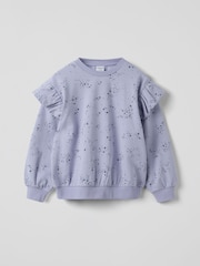 Polarn O. Pyret Purple Cotton Lavender Print Sweat Top - Image 1 of 2