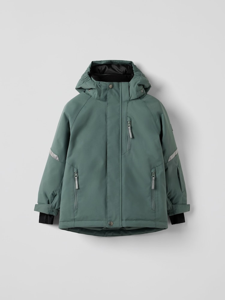 Polarn O. Pyret Green Waterproof Padded Ski Jacket - Image 2 of 7 Polarn O. Pyret Green Waterproof Padded Ski Jacket - Image 2 of 7