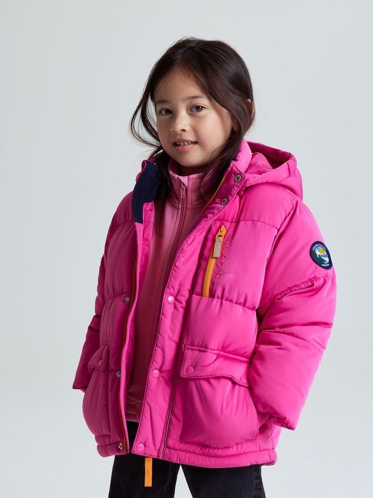 Polarn O. Pyret Pink Padded Water Resistant Puffer Coat - Image 1 of 8 Polarn O. Pyret Pink Padded Water Resistant Puffer Coat - Image 1 of 8