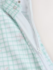 Green/Pink Gingham Bows 0.5 Tog Sleeveless Baby Sleep Bag - Image 5 of 6
