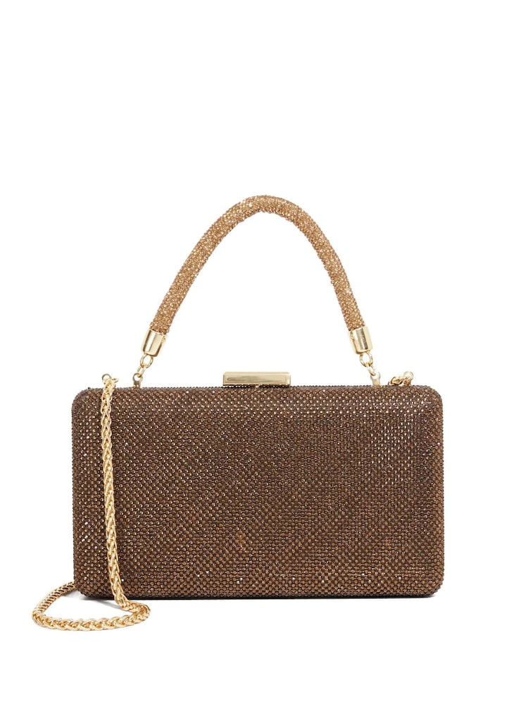 Dune London Brown Slim Beaut Hard Clutch Bag - Image 1 of 5 Dune London Brown Slim Beaut Hard Clutch Bag - Image 1 of 5
