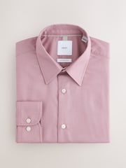 Pink Slim Fit Cotton Rich Textured Easy Care Smart Shirt - Image 1 of 3