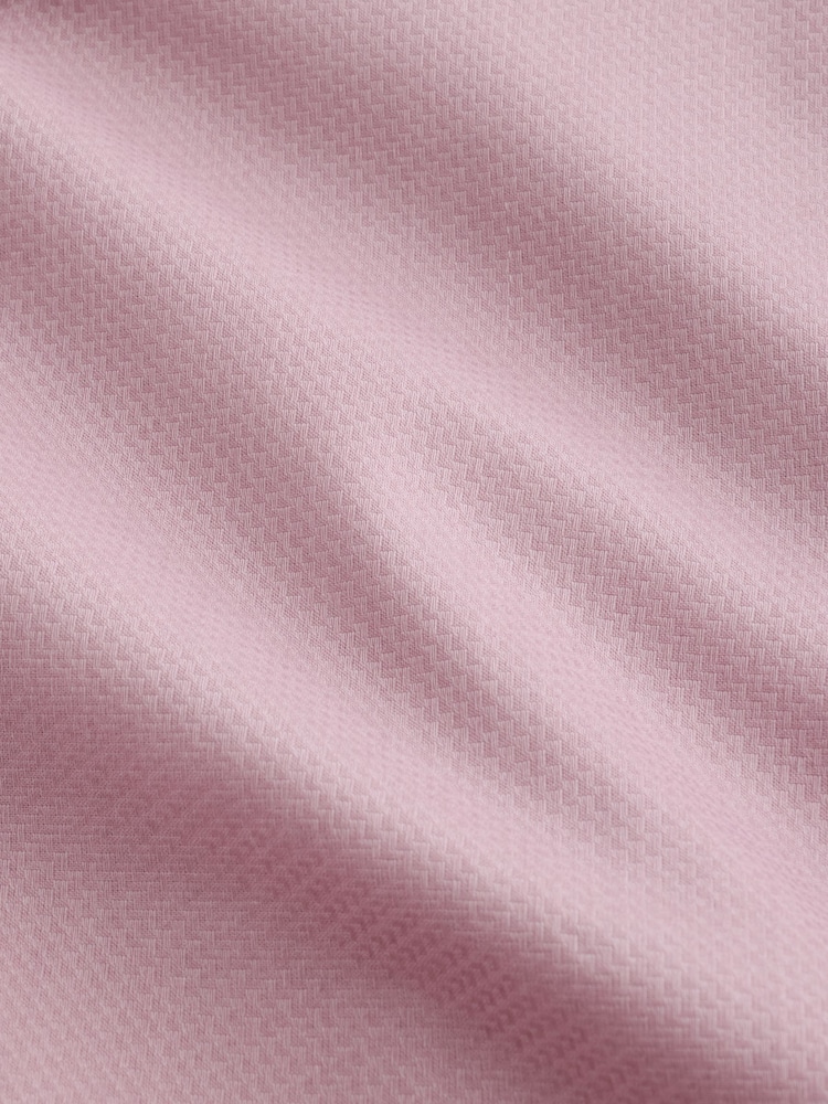 Pink Slim Fit Cotton Rich Textured Easy Care Smart Shirt - Image 3 of 3
