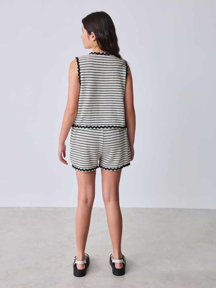 Baker by Ted Baker 2 Piece Ric-Rac Crochet Vest & Shorts Set - Image 2 of 13