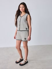 Baker by Ted Baker 2 Piece Ric-Rac Crochet Vest & Shorts Set - Image 3 of 13