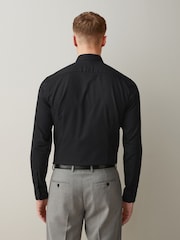 שחור - גזרה צרה - חולצת Easy Care אלגנטית מתערובת עשירה בכותנה עם מרקם - תמונה 4 מתוך 9