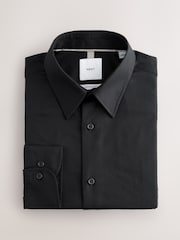 שחור - גזרה צרה - חולצת Easy Care אלגנטית מתערובת עשירה בכותנה עם מרקם - תמונה 7 מתוך 9