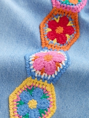 Denim Crochet - Embroidered Barrel Jeans (3mths-7yrs) - Imaginea 6 din 8