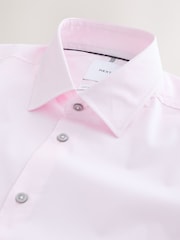 Light Pink Slim Fit Cotton Stretch Long Sleeve Formal Shirt - Image 6 of 7