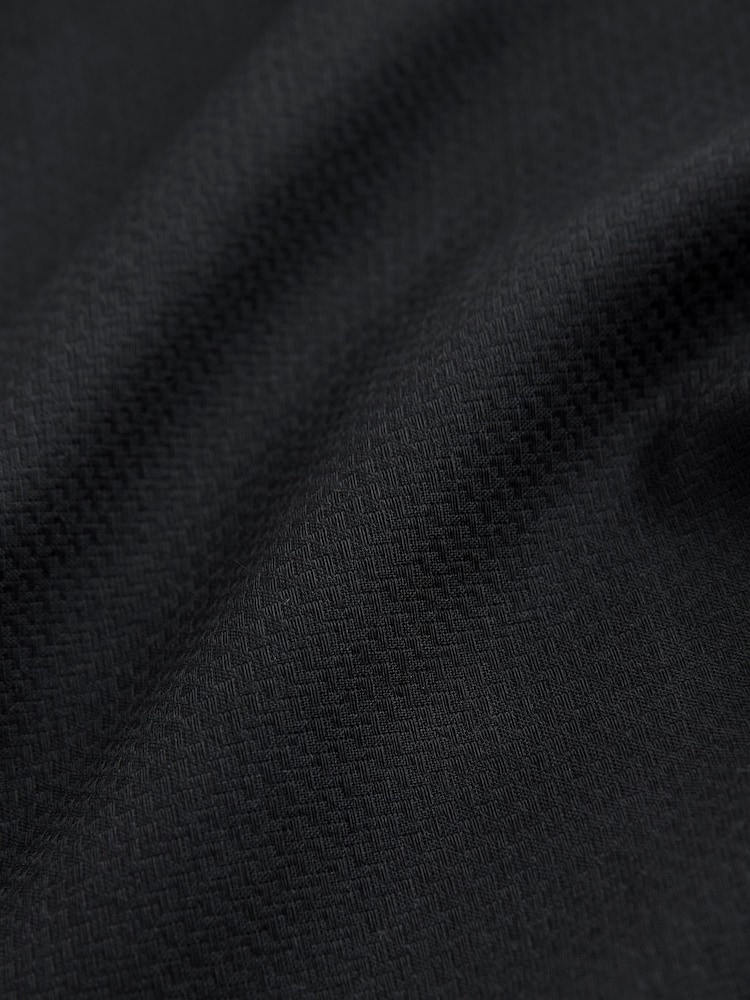 Black Regular Fit Cotton Rich Textured Easy Care Smart Shirt - Image 3 of 3