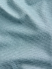 Teal Blue Slim Fit Cotton Rich Textured Easy Care Smart Shirt - Image 3 of 3