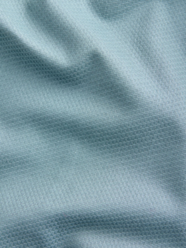 鴛鴦藍 - 修身剪裁 - Cotton Rich Textured Easy Care Smart Shirt - 圖片 8/8