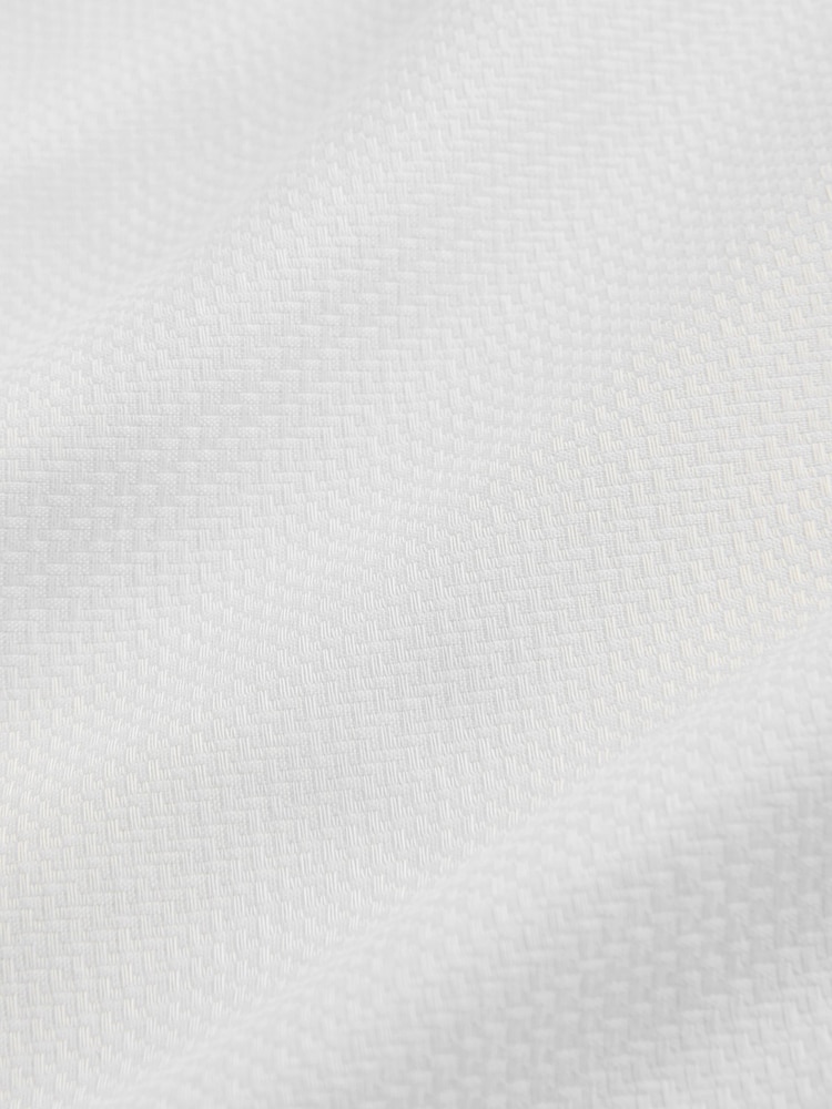 White Regular Fit Cotton Rich Textured Easy Care Smart Shirt - Image 9 of 9 White Regular Fit Cotton Rich Textured Easy Care Smart Shirt - Image 9 of 9