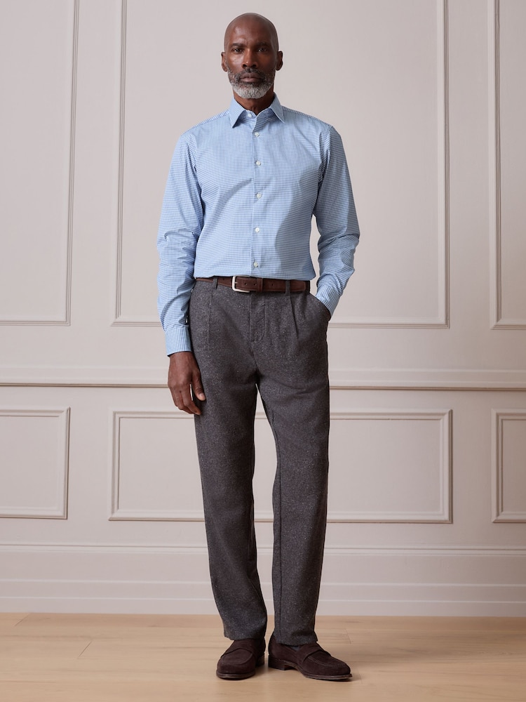 蓝色 方格棉布 - 100% 纯棉签名衬衫 - 10的图像2｝