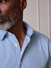 蓝色 方格棉布 - 100% 纯棉签名衬衫 - 10的图像5｝