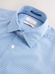 蓝色 方格棉布 - 100% 纯棉签名衬衫 - 10的图像9｝