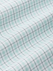 Light Green Gingham Slim Fit Cotton Rich Long Sleeve Formal Shirt - Image 8 of 8