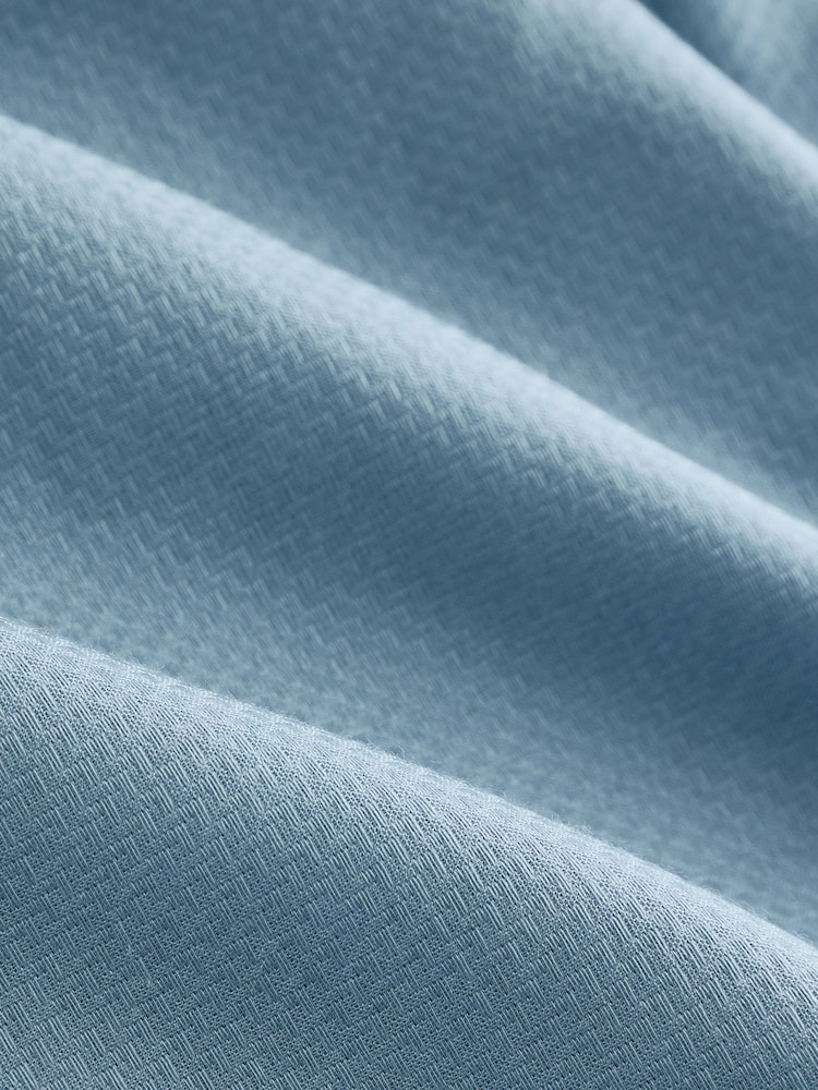 Teal Blue Regular Fit Cotton Rich Textured Easy Care Smart Shirt - Image 9 of 9