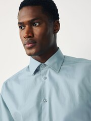 Seafoam Green Slim Fit Cotton Stretch Long Sleeve Formal Shirt - Image 4 of 8