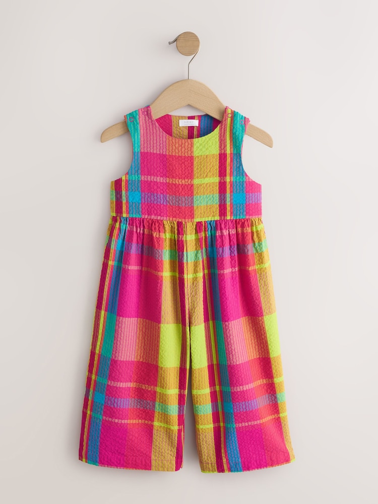Orange/ Pink Check - Mono corto sin mangas (3meses-7años) - Imagen 1 de 4