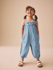 Blue Floral Ditsy Denim Jumpsuit (3mths-7yrs) - Image 1 of 8