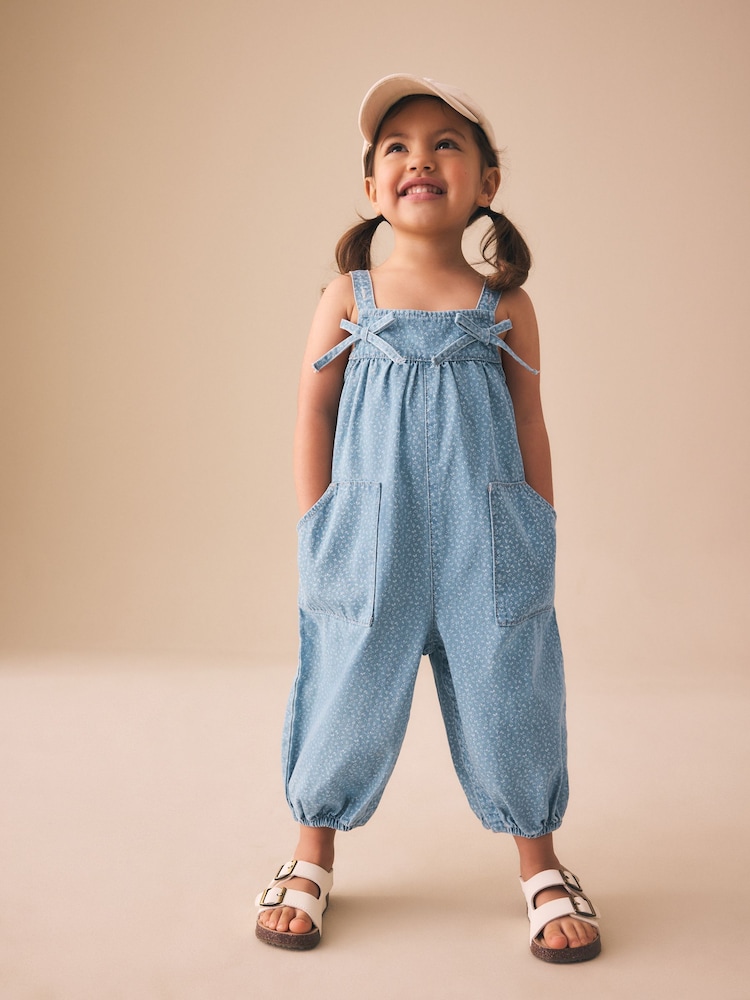 Blue Floral Ditsy Denim Jumpsuit (3mths-7yrs) - Image 1 of 8