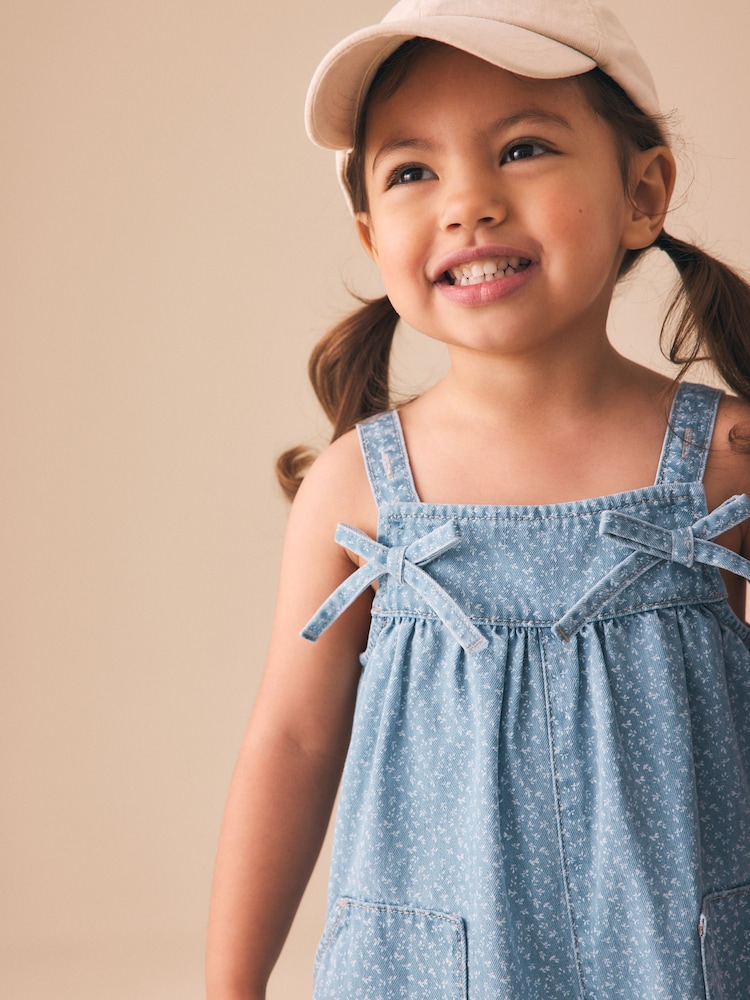 Blue Floral Ditsy Denim Jumpsuit (3mths-7yrs) - Image 2 of 8