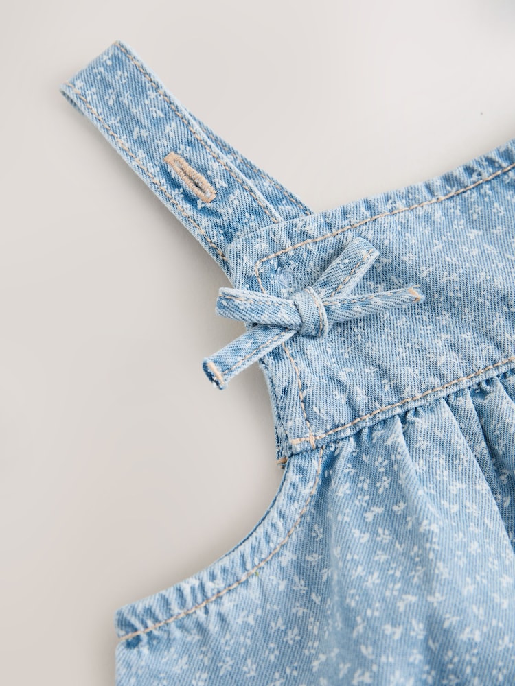 Blue Floral Ditsy Denim Jumpsuit (3mths-7yrs) - Image 8 of 8