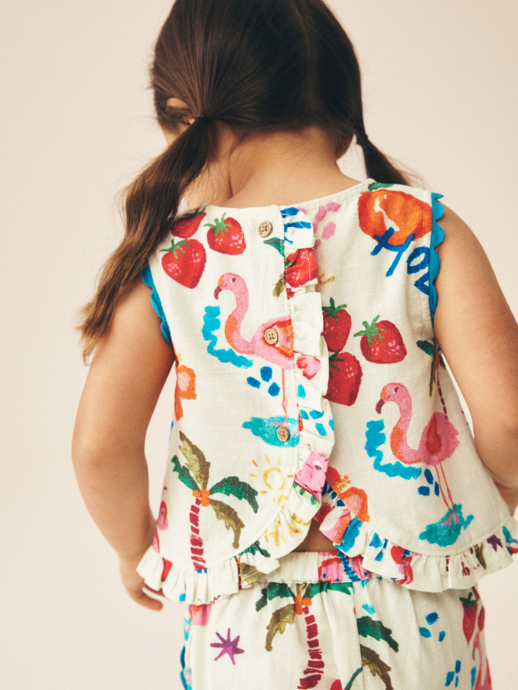 Buy Bright Summer Tropical Print Top & Cuffed Trousers Set (3mths