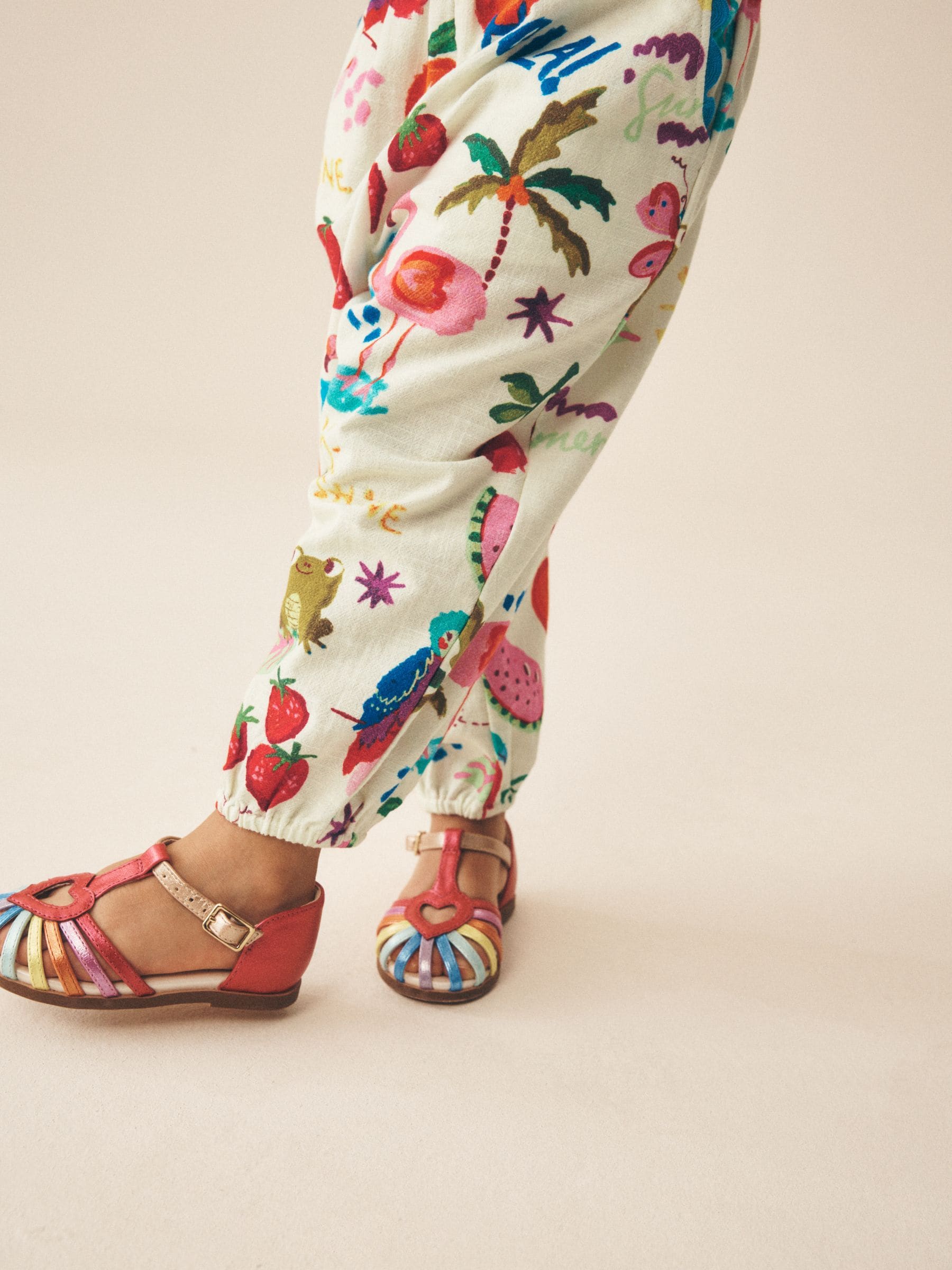 Buy Bright Summer Tropical Print Top & Cuffed Trousers Set (3mths