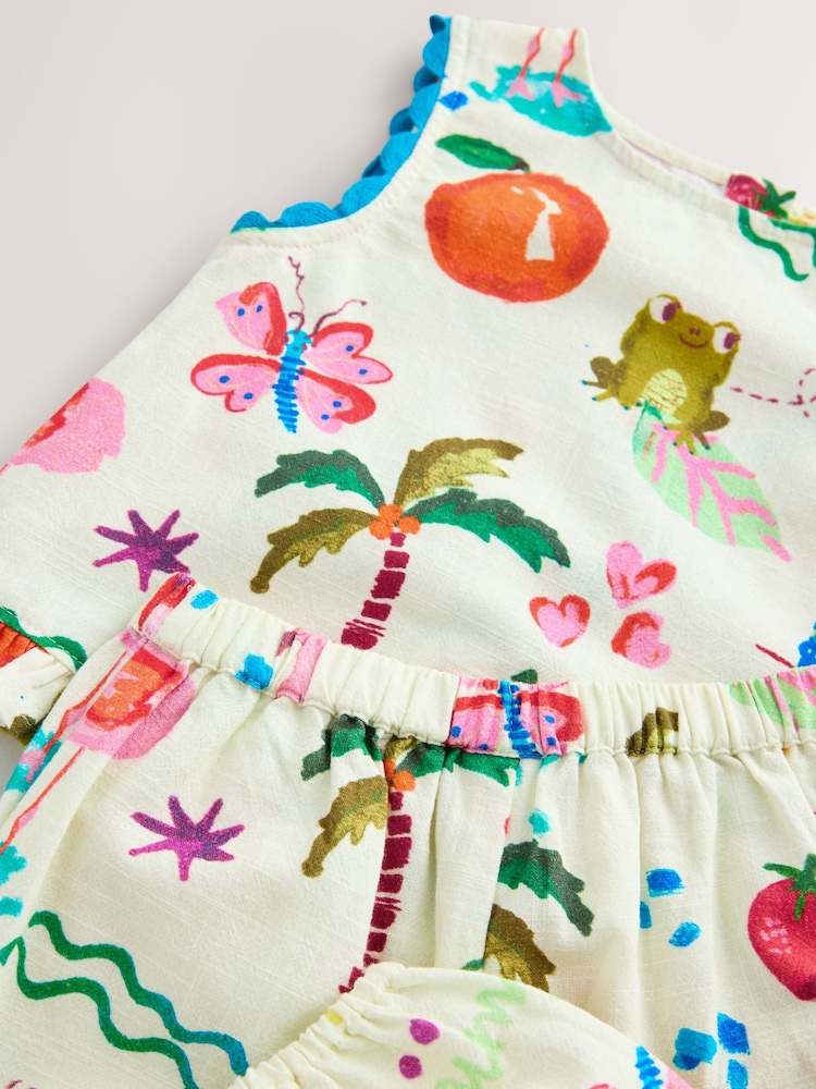 طبعة استوائية صيفية زاهية - طقم من رداء عُلوي وبنطلون بحاشية (3 أشهر - 7 سنوات) - Image 5 of 5