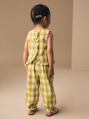 أخضر زيتوني مربعات - طقم من رداء عُلوي وبنطلون بحاشية (3 أشهر - 7 سنوات) - Image 3 of 4