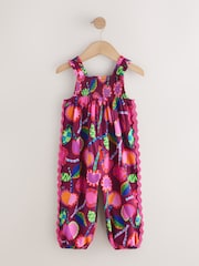 Purple/ Berry Red Printed Strappy Jumpsuit (3mths-7yrs) - Image 1 of 4