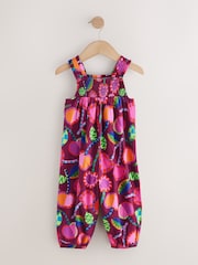 Purple/ Berry Red Printed Strappy Jumpsuit (3mths-7yrs) - Image 2 of 4