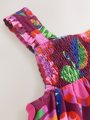 Purple/ Berry Red Printed Strappy Jumpsuit (3mths-7yrs) - Image 4 of 4