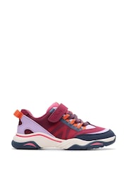 Clarks Red Feather Track Kids Trainers - Image 1 of 6