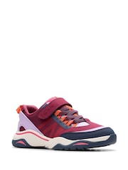 Clarks Red Feather Track Kids Trainers - Image 3 of 6