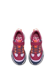 Clarks Red Feather Track Kids Trainers - Image 4 of 6
