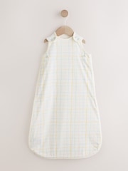 Neutral Pastel Grid 0.5 Tog Sleeveless Baby Sleep Bag - Image 1 of 6