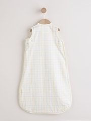 Neutral Pastel Grid 0.5 Tog Sleeveless Baby Sleep Bag - Image 2 of 6