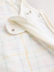Neutral Pastel Grid 0.5 Tog Sleeveless Baby Sleep Bag - Image 4 of 6