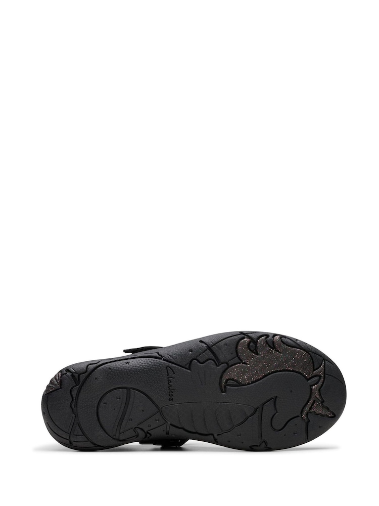 Clarks Black Relda Gem Kids Shoes - Image 8 of 8